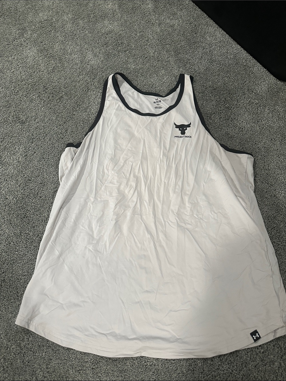Under Armour Project Rock light grey Tank with Black Trim